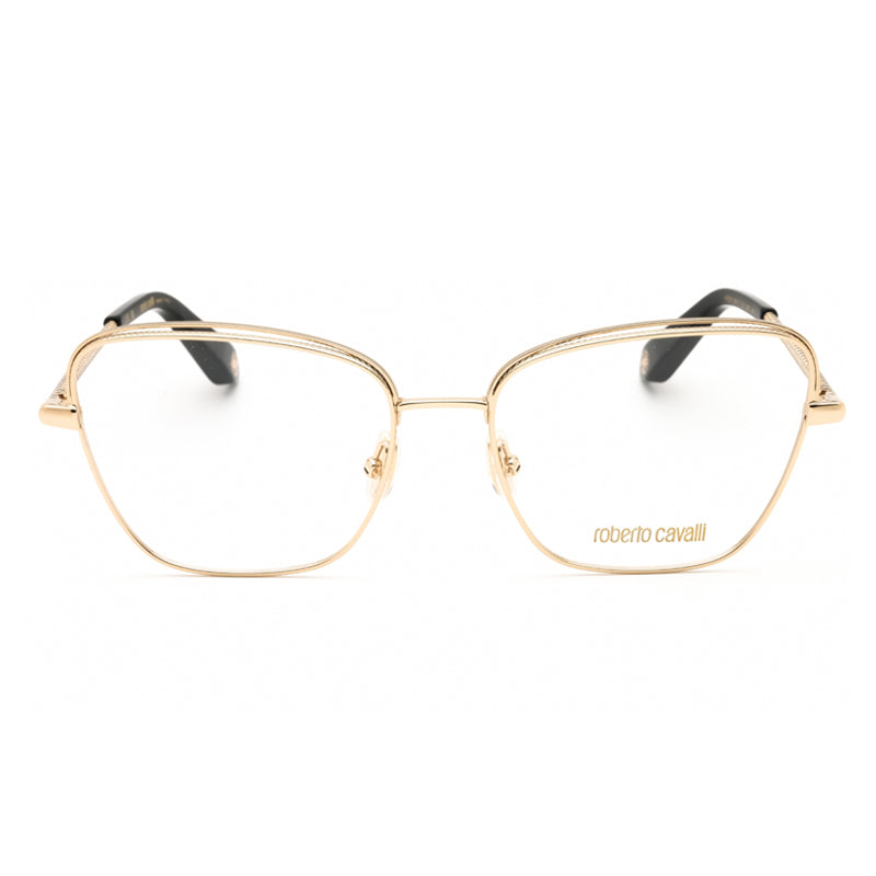 Roberto Cavalli Eyeglasses Cat Eye Full Rim, Shiny Rose Gold Frame and Clear Demo Lenses Lens VRC0690300