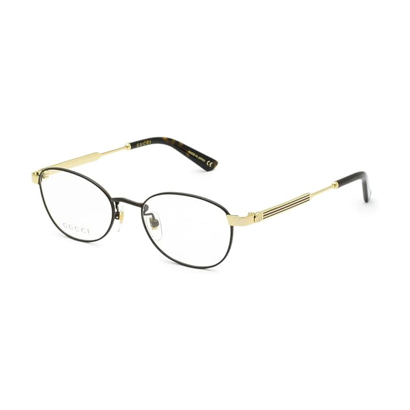 Gucci Eyeglasses Square Full Rim, Brow/Gold Frame and Clear Demo Lenses Lens GG0591OJ004