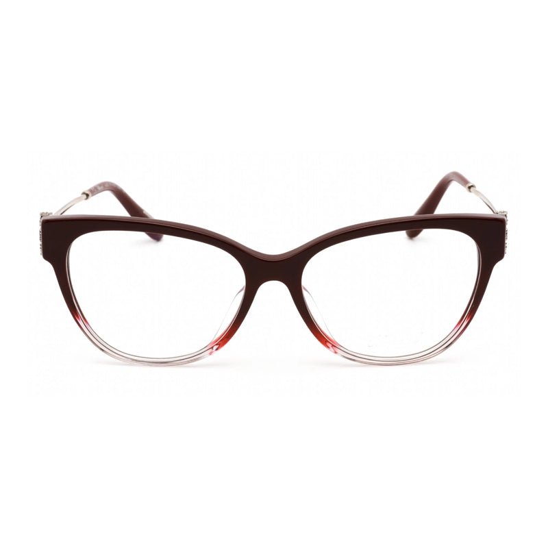 Chopard Eyeglasses Cat Eye Full Rim, Shiny Red Gradient Light Pink Frame and Clear Demo Lenses Lens VCH325S0AQ8