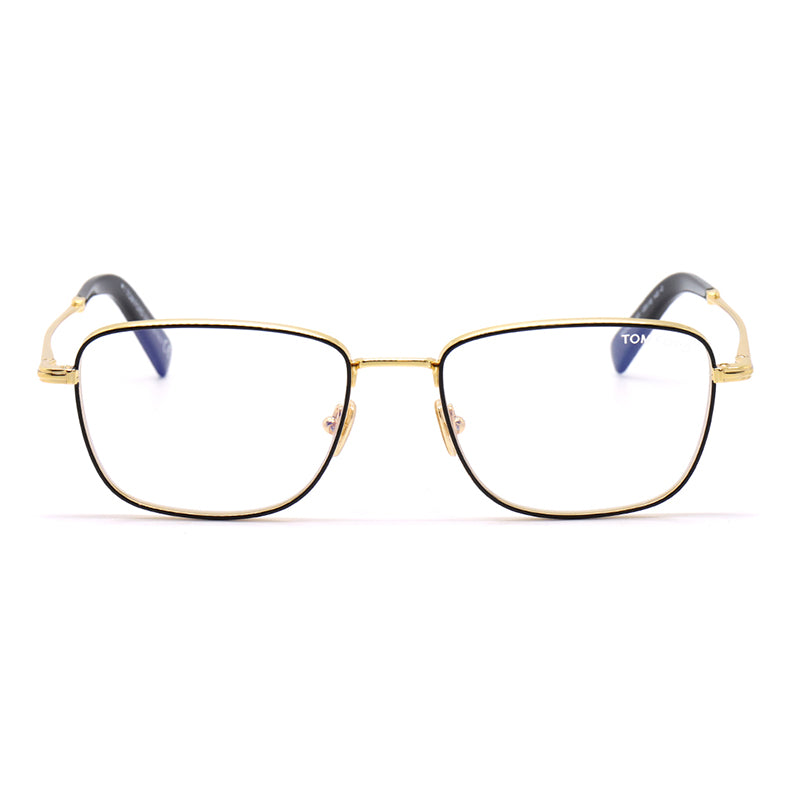 Tom Ford Eyeglasses Square Full Rim, Shiny Black Enamel Frame and Clear Demo Lenses Lens FT5748-B001