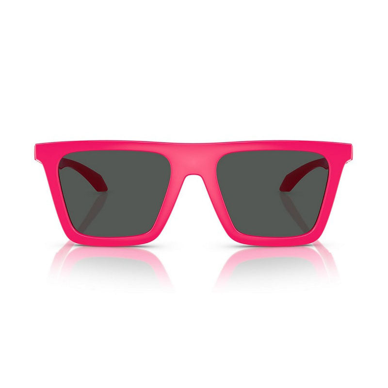 Versace Sunglasses Square Full Rim, Fuchsia Fluo Frame and Dark Grey Lens VE4468U544887