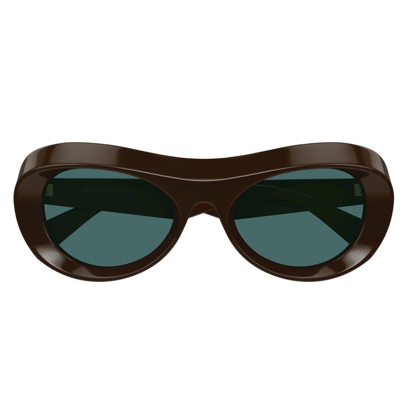 Bottega Veneta Sunglasses Cat Eye Full Rim, Fondant Brown Frame and Teal Lens BV1284S004