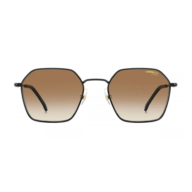 Carrera Sunglasses Geometric Full Rim, Matte Black Frame and Brown Green Gradient AR Lens CARRERA334/S000386