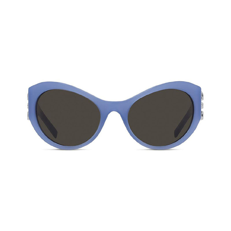Givenchy Sunglasses Oval Full Rim, Shiny Blue Frame and Grey Lens GV40073I90E