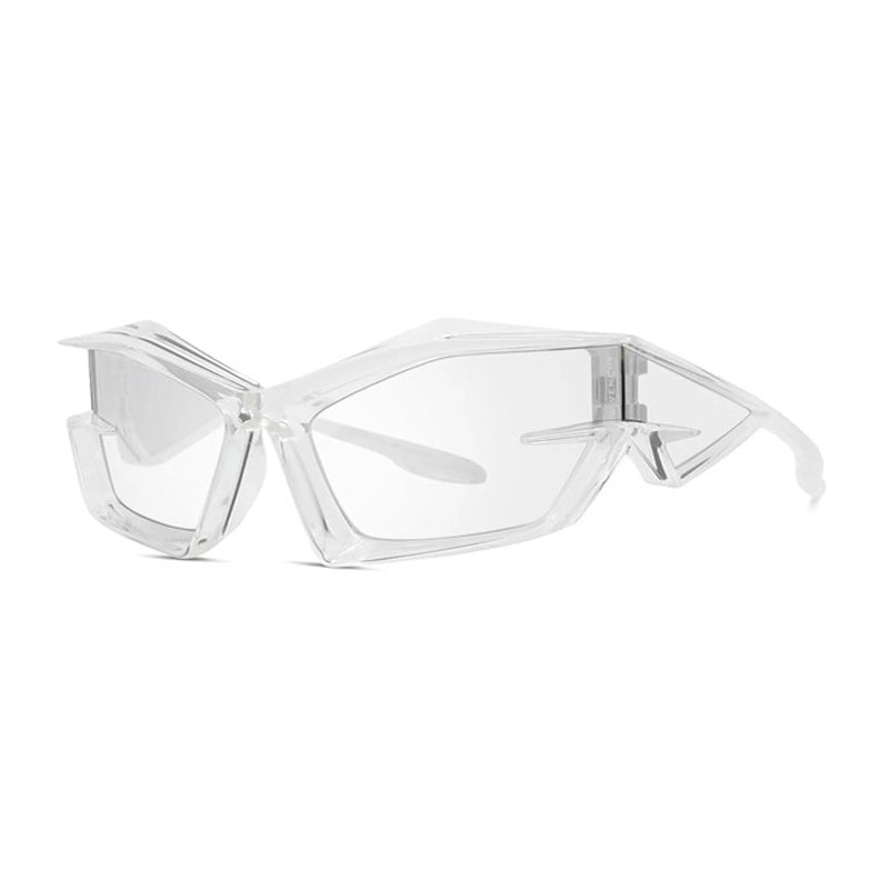 Givenchy Sunglasses Geometric Full Rim, Transparent Frame and Silver Mirrored Lens GV40049U26G