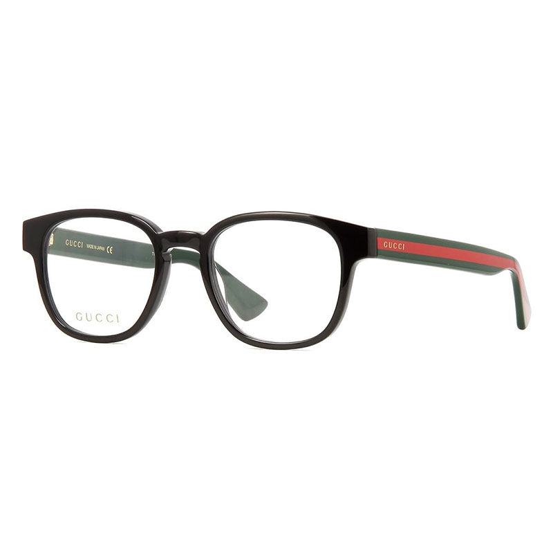 Gucci Eyeglasses Round Full Rim, Black Green Frame and Clear Demo Lenses Lens GG0927O001