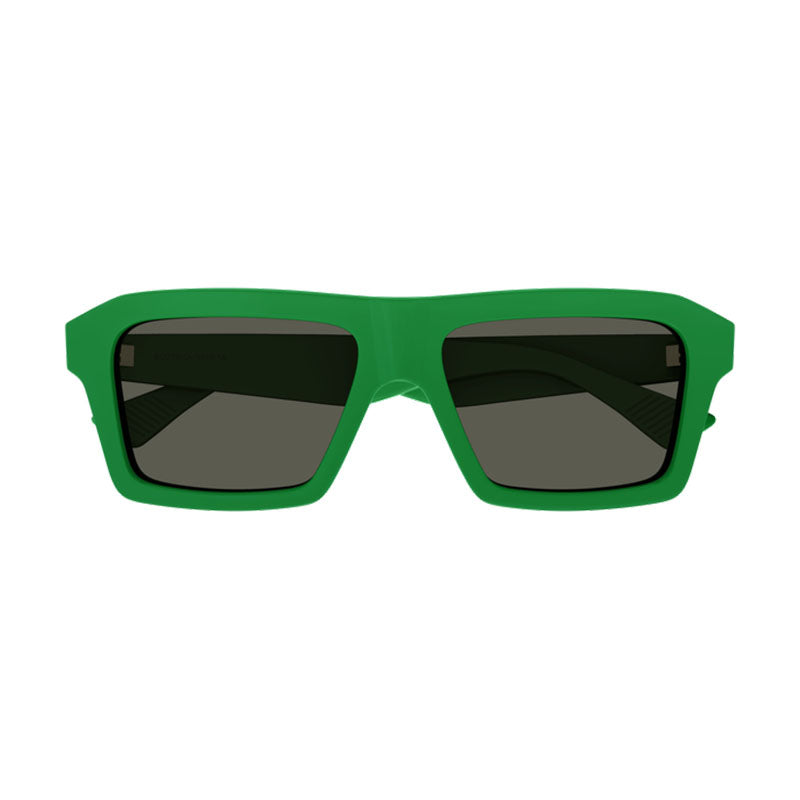 Bottega Veneta Sunglasses Rectangle Full Rim, Green Frame and Green Lens BV1213S003