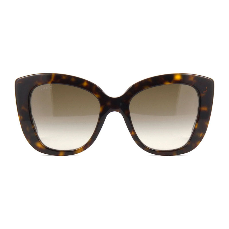 Gucci Sunglasses Butterfly Full Rim, Havana Frame and Brown Gradient Lens GG0327S002