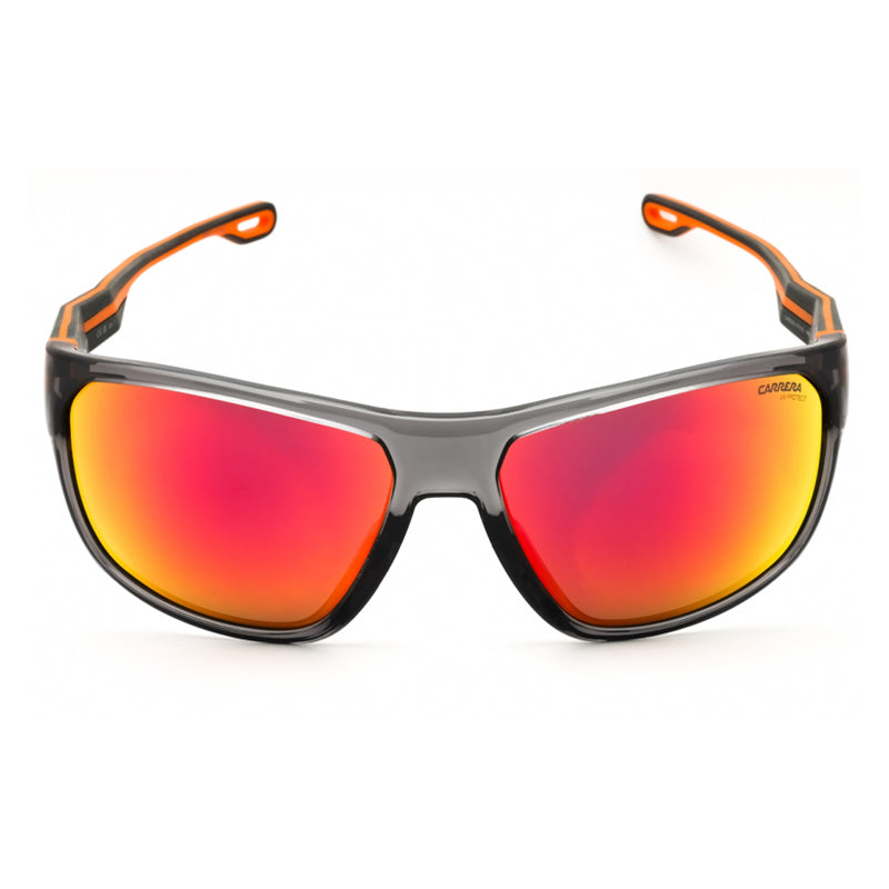 Carrera Sunglasses Rectangle Full Rim, Grey Orange Frame and Red Multilayer Lens CARRERA4018/S0M9LUZ
