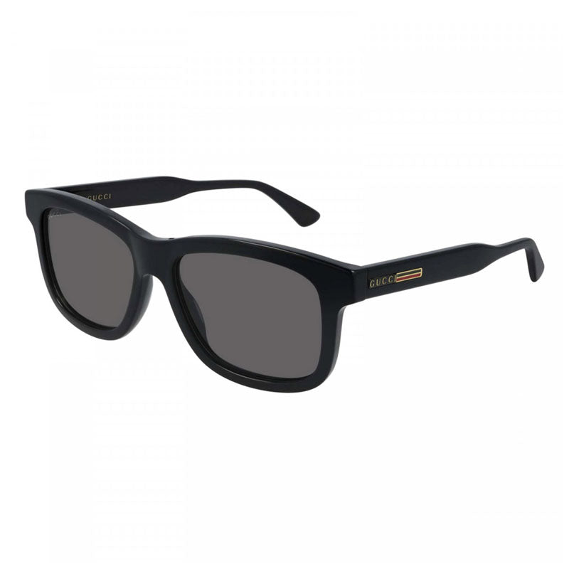 Gucci Sunglasses Rectangle Full Rim, Black Frame and Grey Lens GG0824S005