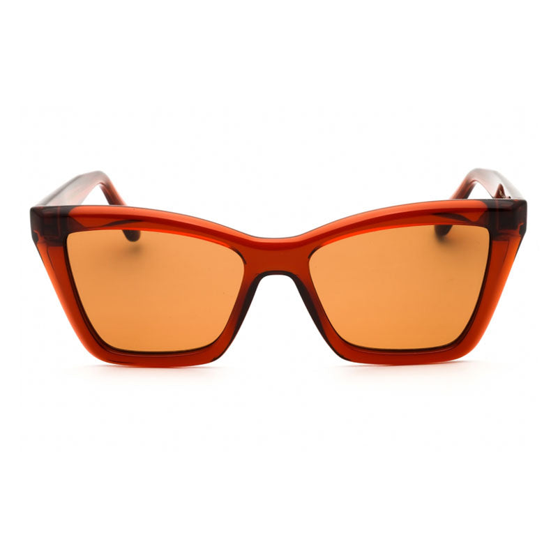Ferragamo Salvatore Ferragamo Sunglasses Cat Eye Full Rim, Transparent Rust Frame and Brown Lens SF2039SE224