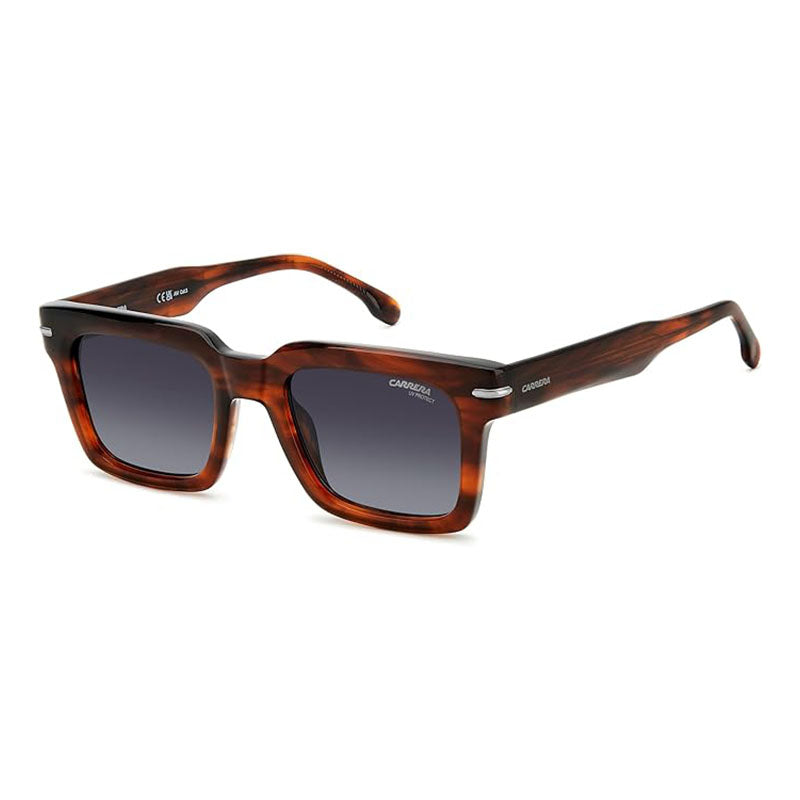 Carrera Sunglasses Rectangle Full Rim, Brown Horn Frame and Dark Grey Gradient Lens CARRERA316/S0EX49O
