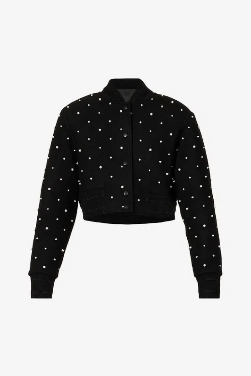 Givenchy Satin Embroidered Bomber_Silvery