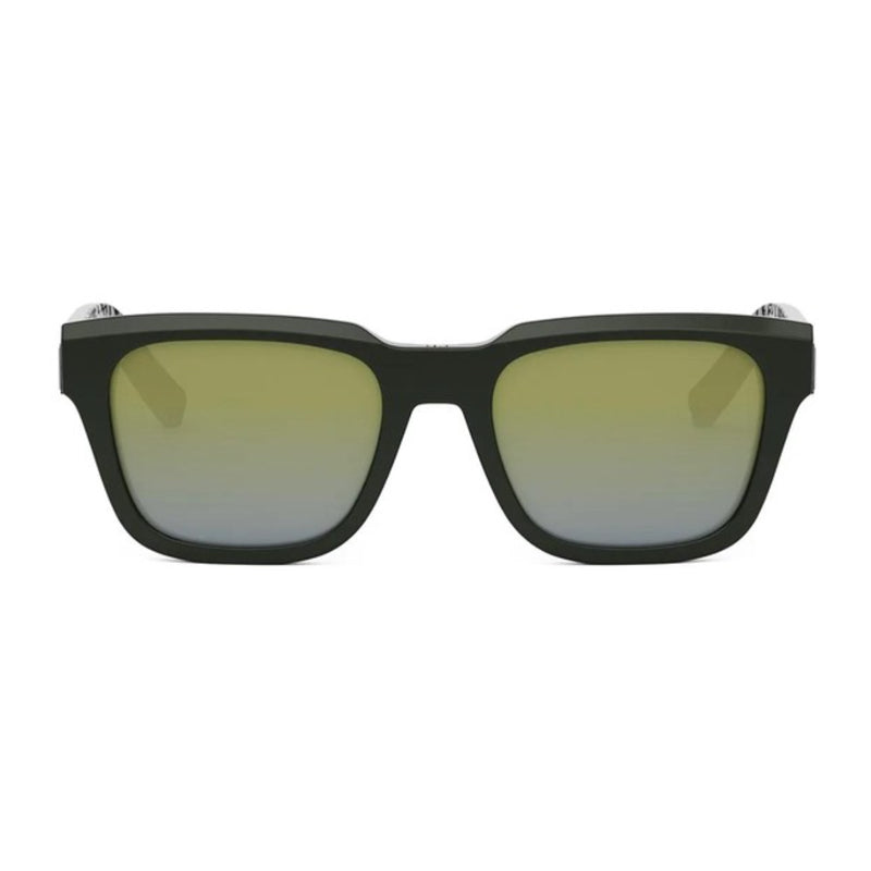 Dior Sunglasses Square Full Rim, Glossy Green Frame and Yellow Mirror Lens DIORB23S1I55H7