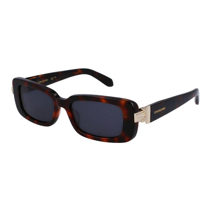 Ferragamo Salvatore Ferragamo Sunglasses Square Full Rim, Havana Frame and Smoke Lens SF1105S240