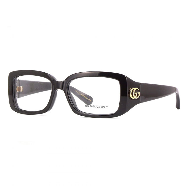 Gucci Eyeglasses Rectangle Full Rim, Black Frame and Clear Demo Lenses Lens GG1406O001