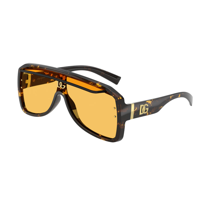 Dolce & Gabbana Sunglasses Square Full Rim, Yellow Havana Frame and Yellow Lens DG6205612/85