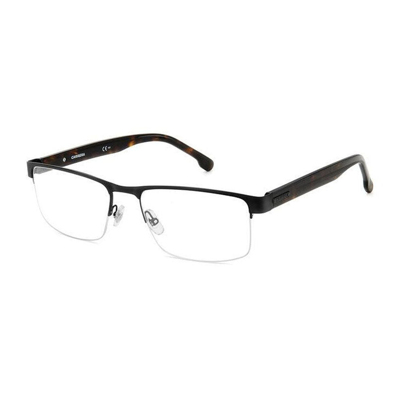Carrera Eyeglasses Rectangle Semi Rim, Black Frame and Clear Demo Lenses Lens CARRERA8888080700