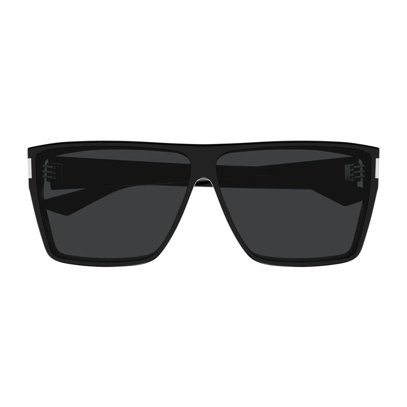 Saint Laurent Sunglasses Square Full Rim, Black Frame and Dark Grey Lens SL756001