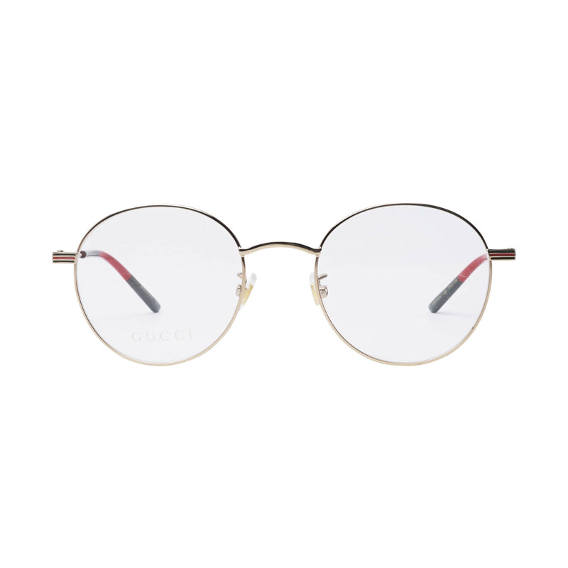 Gucci Eyeglasses Round Full Rim, Gold Frame and Clear Demo Lenses Lens GG1054OK002