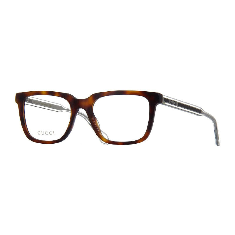 Gucci Eyeglasses Square Full Rim, Havana Frame and Clear Demo Lenses Lens GG0560O006