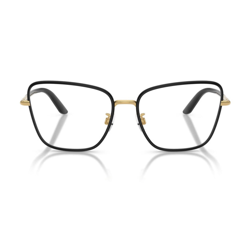 Dolce & Gabbana Eyeglasses Square Full Rim, Black/Gold Frame and Clear Demo Lens Lens DG13591334