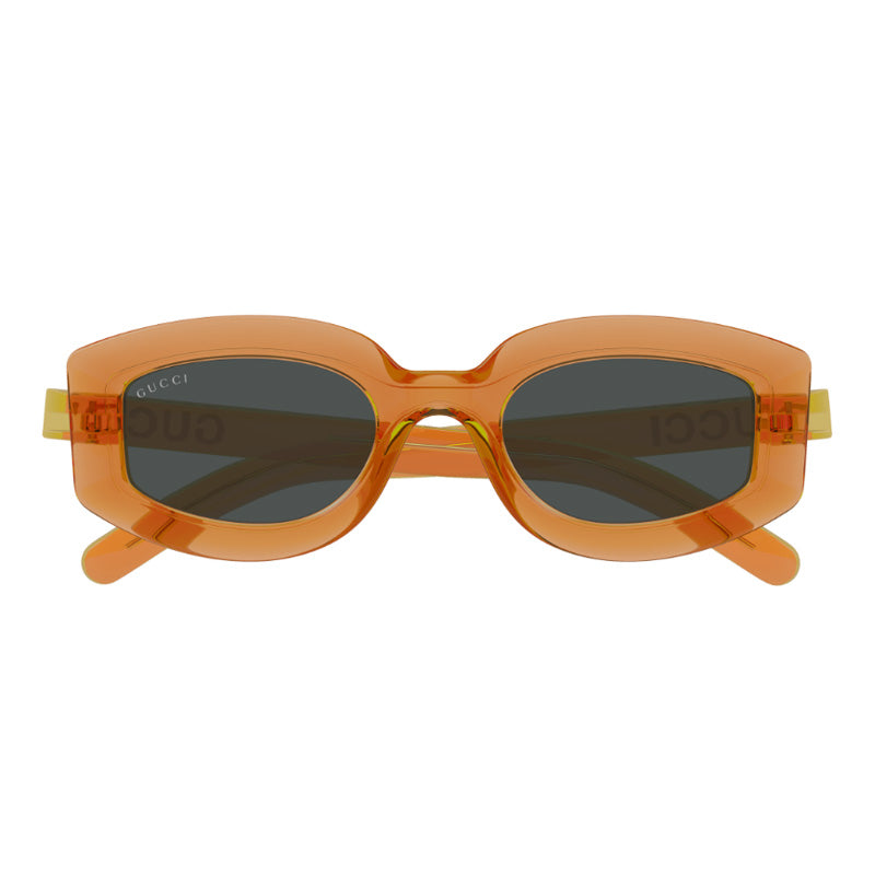 Gucci Sunglasses Geometric Full Rim, Transparent Vivid Orange Frame and Smoke Lens GG1719S005