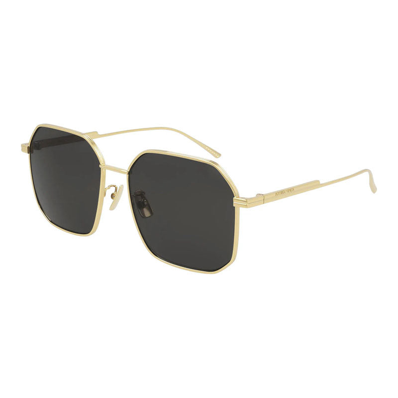 Bottega Veneta Sunglasses Square Full Rim, Gold Frame and Grey Lens BV1108SA001