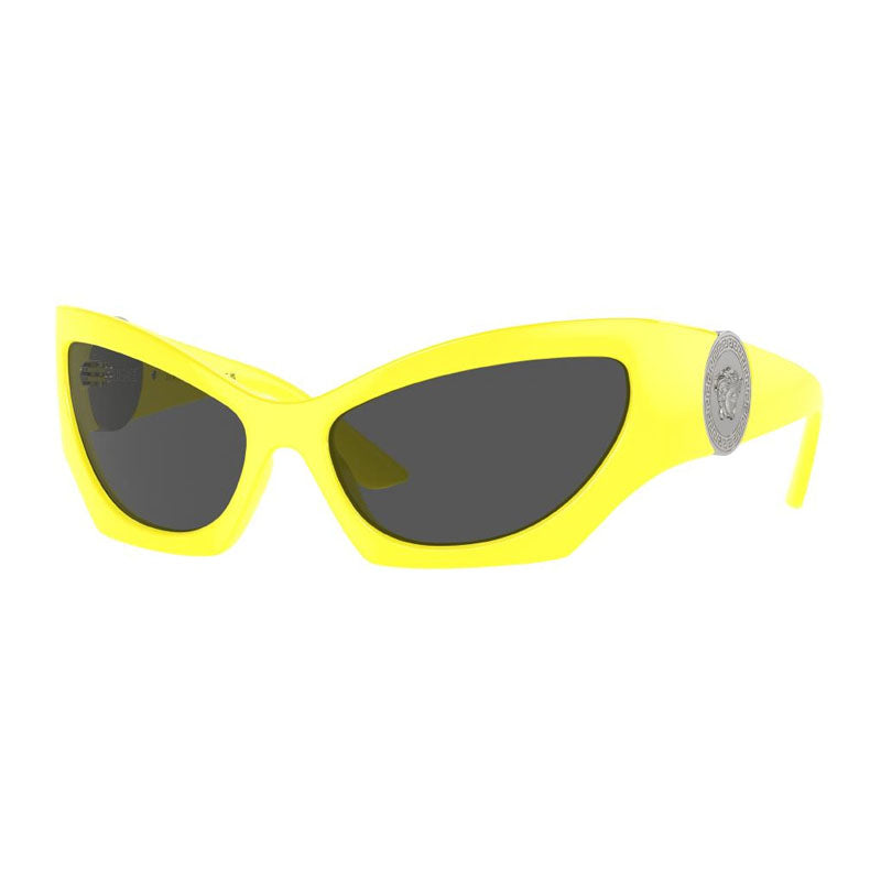 Versace Sunglasses Cat Eye Full Rim, Yellow Frame and Dark Grey Lens VE4450541887
