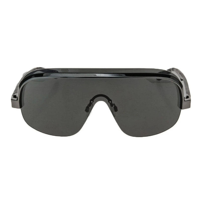 Palm Angels Sunglasses Shield Rimless, Black Frame and Dark Grey Lens PERI10IKING7607