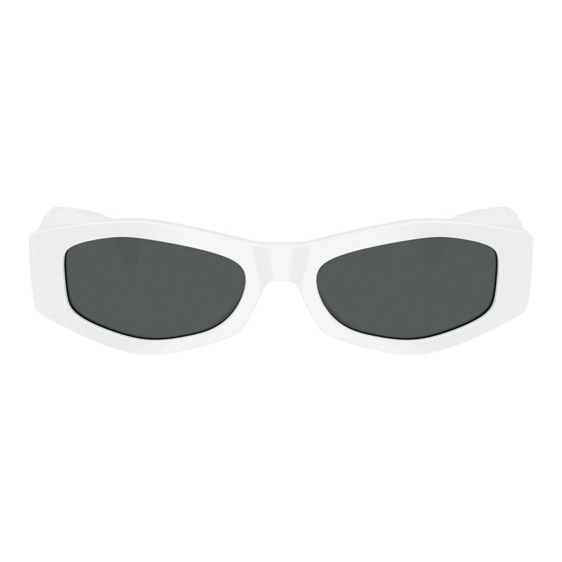 Versace Sunglasses Rectangle Full Rim, White Frame and Grey Lens VE4487314/87