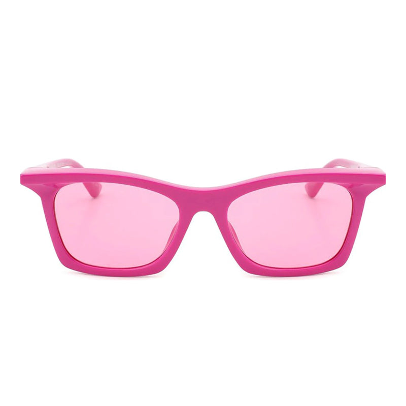 Balenciaga Sunglasses Rectangle Full Rim, Violet Frame and Pink Lens BB0099S003