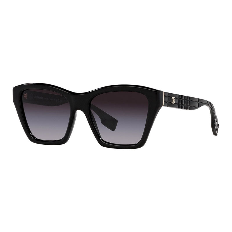 Burberry Sunglasses Square Full Rim, Black Frame and Grey Gradient Lens BE439130018G