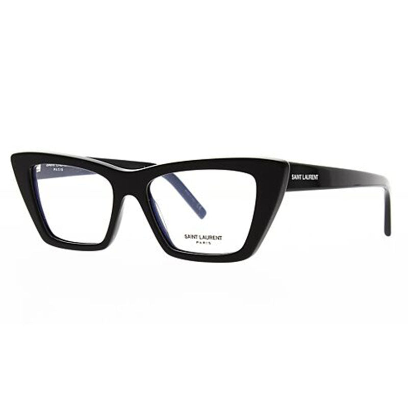 Saint Laurent Eyeglasses Cat Eye Full Rim, Black Frame and Clear Demo Lenses Lens SL291001