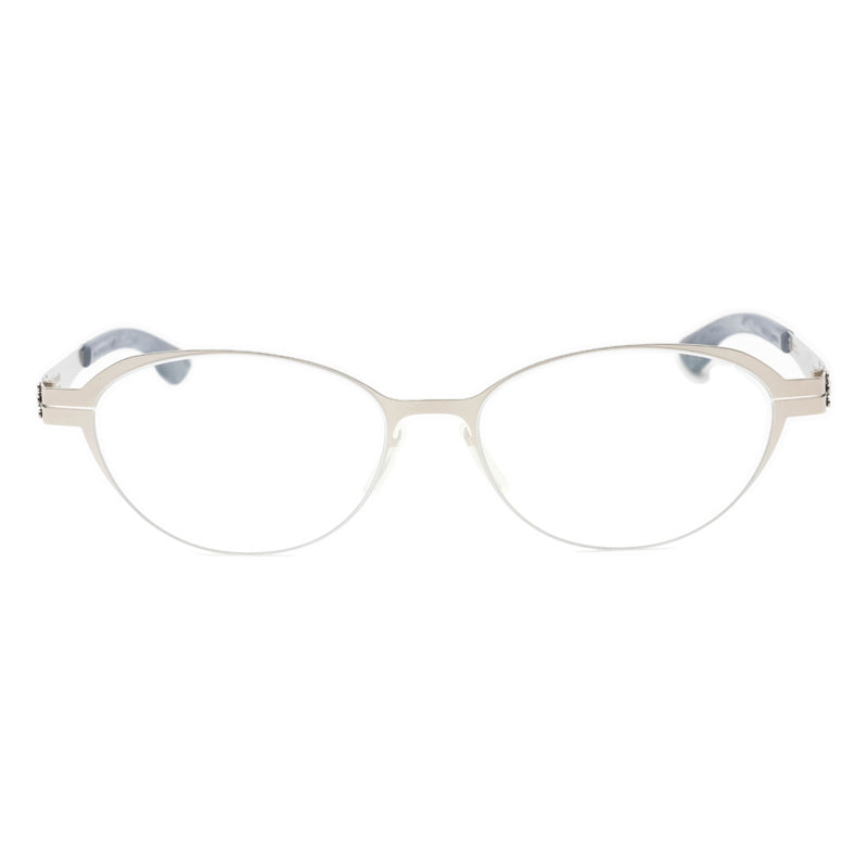 Ic! Berlin Eyeglasses Round Full Rim, Pearl/Grey Frame and Clear Demo Lenses Lens ACOUSTICM1392020
