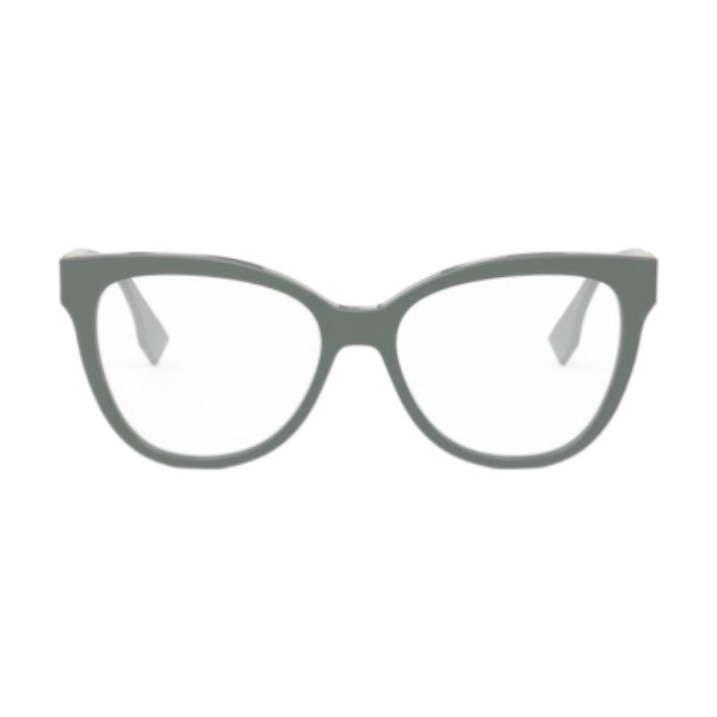 Fendi Eyeglasses Square Full Rim, Grey Frame and Clear Demo Lens Lens FE50093I020