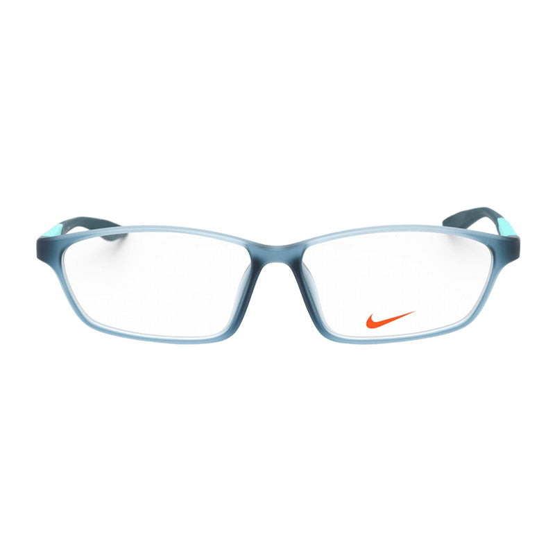 Nike Eyeglasses Rectangle Full Rim, Matte Space Blue Frame and Clear Demo Lenses Lens NIKE7130AF430