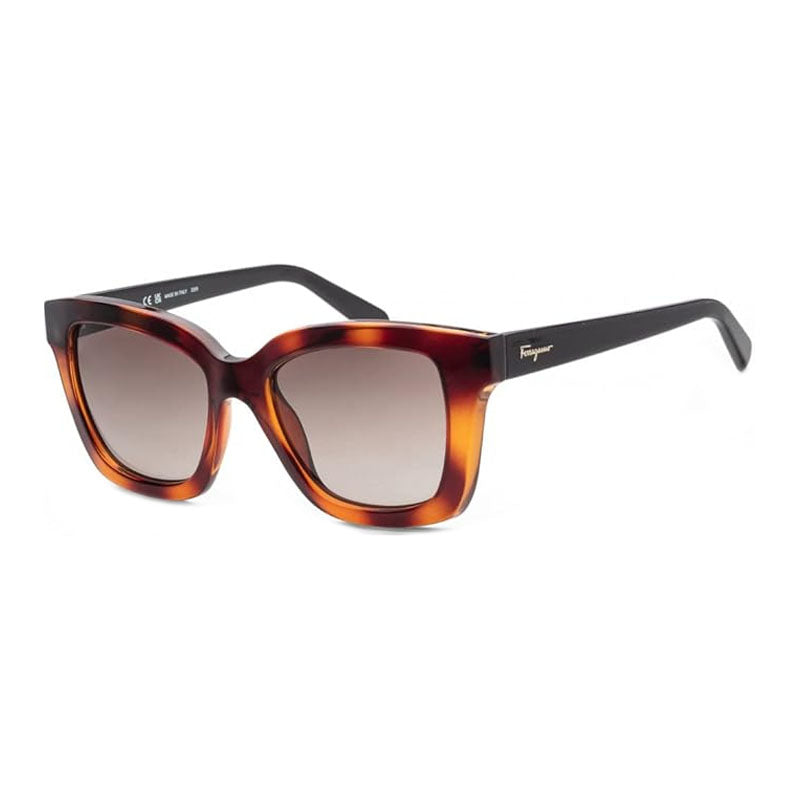 Ferragamo Salvatore Ferragamo Sunglasses Square Full Rim, Havana Frame and Brown Gradient Lens SF955S214