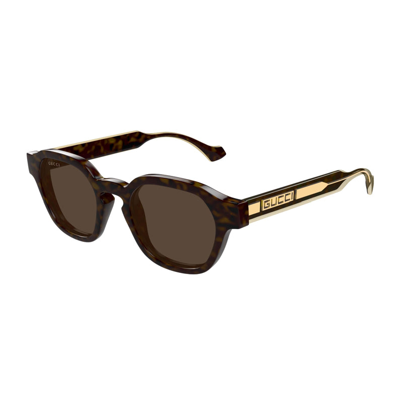 Gucci Sunglasses Square Full Rim, Dark Havana Frame and Brown Lens GG1730S002