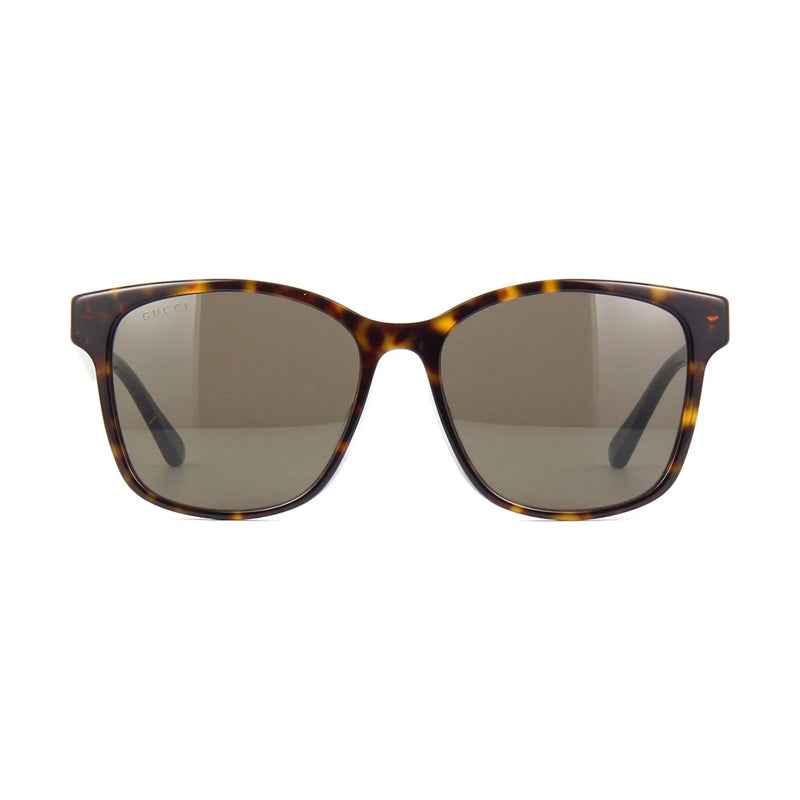 Gucci Sunglasses Square Full Rim, Havana Frame and Brown Lens GG0417SK003