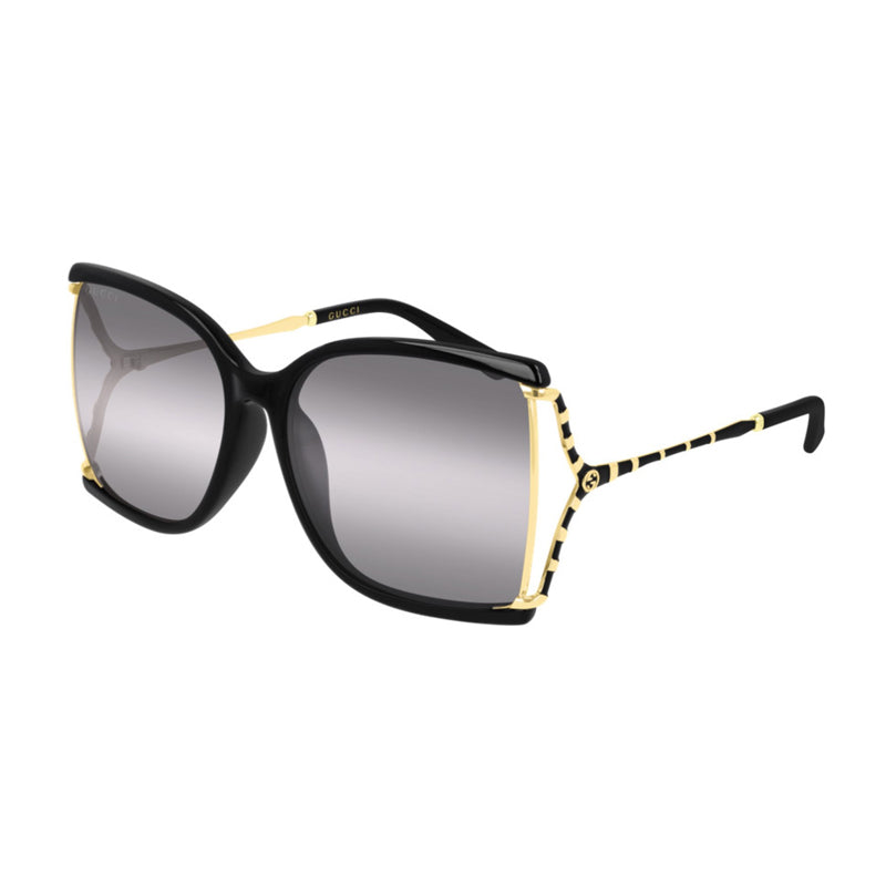 Gucci Sunglasses Butterfly Full Rim, Black/Gold Frame and Double Gradient Lens GG0592SK001