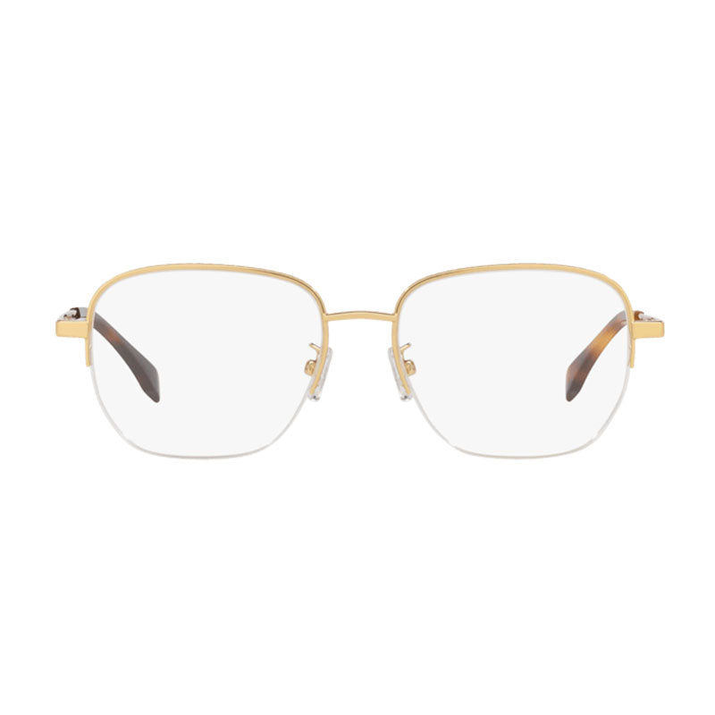 Fendi Eyeglasses Square Semi Rim, Gold Frame and Clear Demo Lens Lens FE50106F030