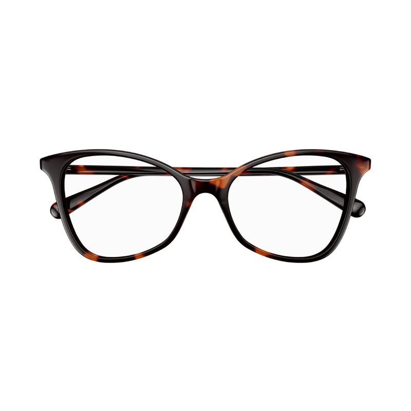 Gucci Eyeglasses Cat Eye Full Rim, Dark Havana Frame and Clear Demo Lenses Lens GG1360O002