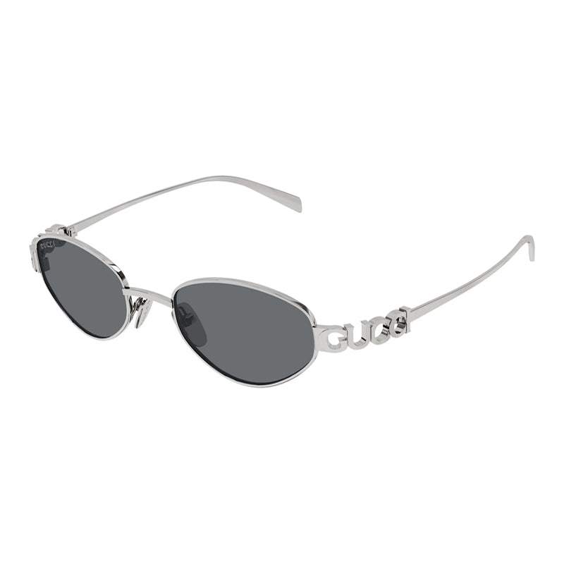 Gucci Sunglasses Cat Eye Full Rim, Light Ruthenium Frame and Grey Lens GG1935S001