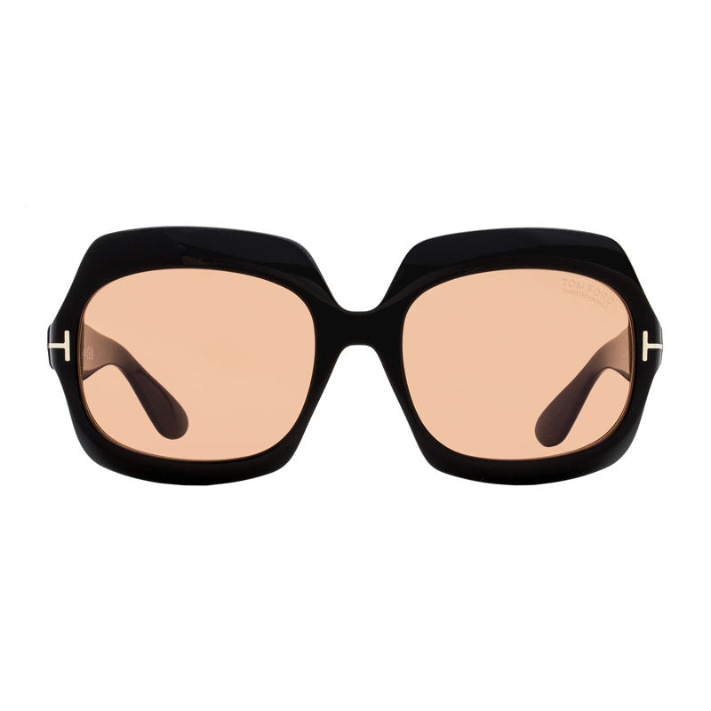 Tom Ford Sunglasses Square Full Rim, Black Frame and Brown Lens FT115505E
