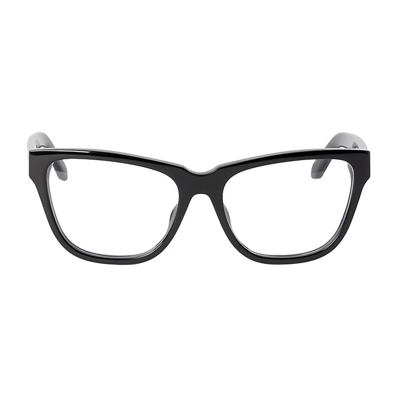 Off-White Eyeglasses Cat Eye Full Rim, Shiny Black Frame and Clear Demo Lens Lens OERJ07ASTYLE7A1000