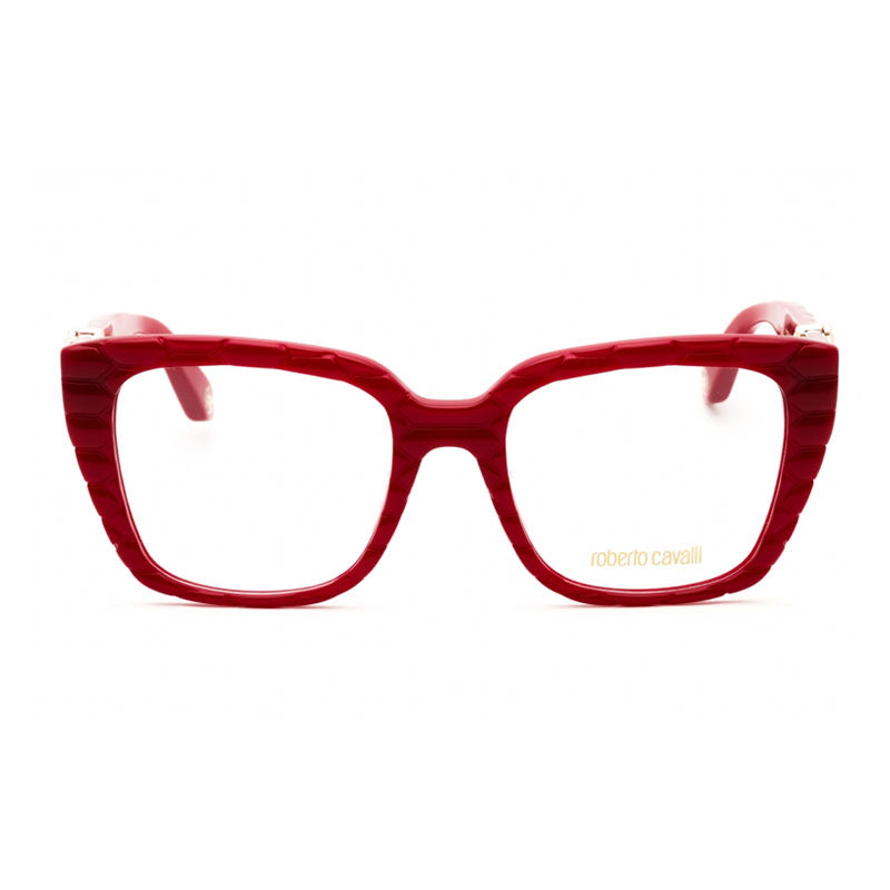Roberto Cavalli Eyeglasses Square Full Rim, Shiny Red Frame and Clear Demo Lenses Lens VRC106V09EZ
