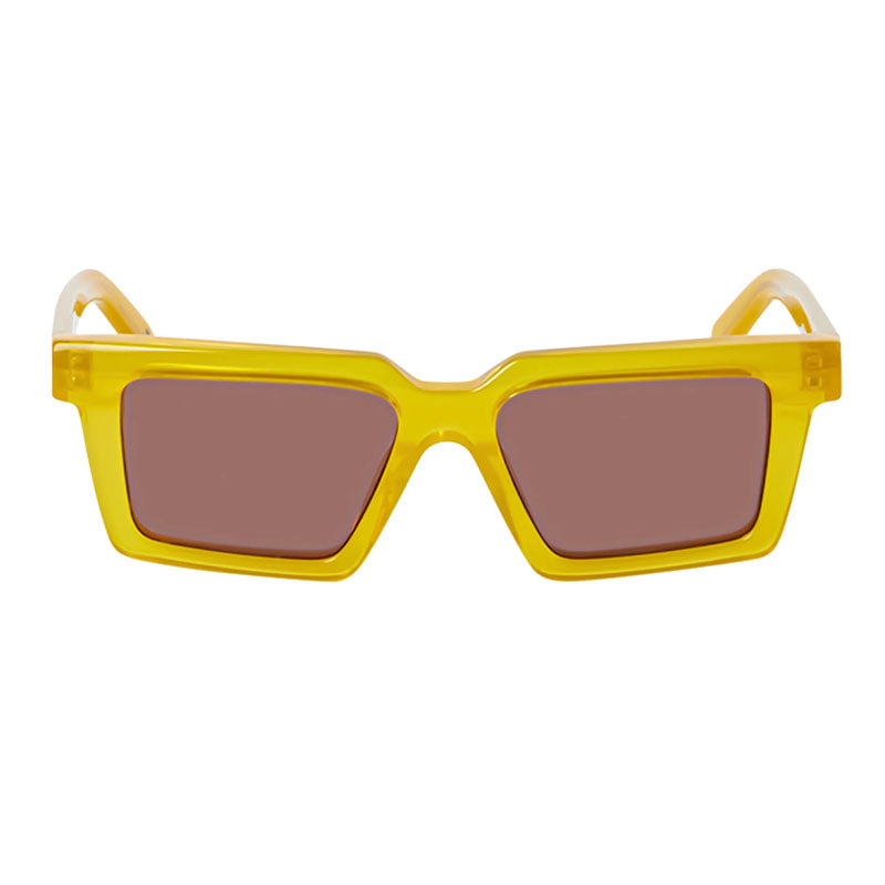Off-White Sunglasses Square Full Rim, Shiny Yellow Frame and Brown Lens OERI142WINDSOR1864