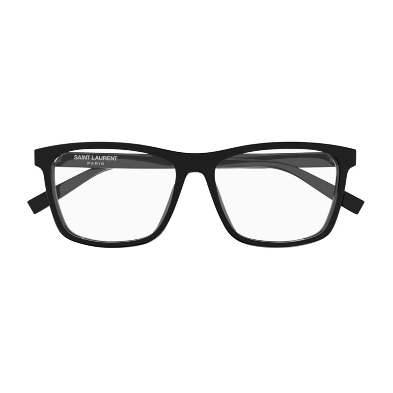Saint Laurent Eyeglasses Square Full Rim, Black Frame and Clear Demo Lenses Lens SL505001