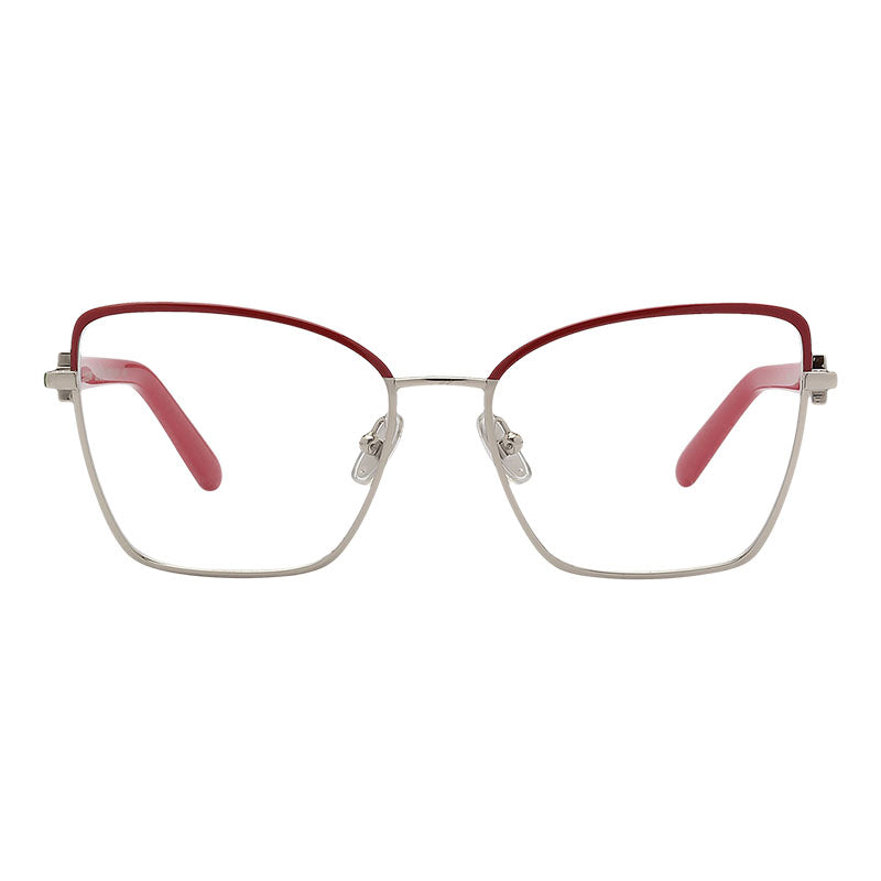 Ferragamo Salvatore Ferragamo Eyeglasses Butterfly Full Rim, Gold/Burgundy Frame and Clear Demo Lens Lens SF2223N744
